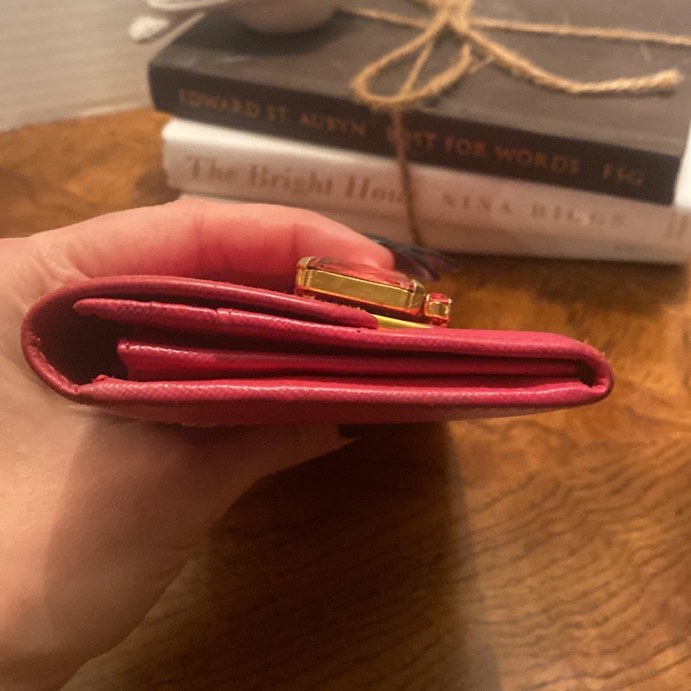 💯 AUTH. Prada pink jeweled saffiano leather wallet - Picture 11 of 14